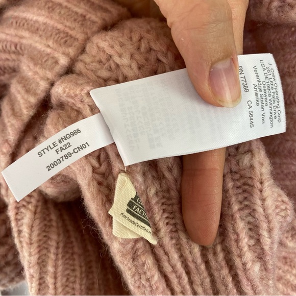 Madewell Womens Loretto Mockneck Pullover Sweater Heather Pink Sz Large NG986 - Picture 11 of 12